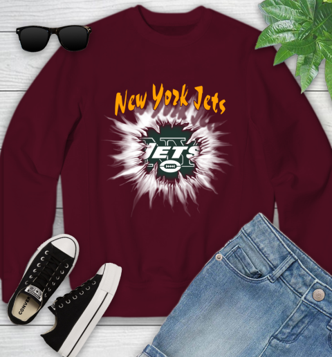 New York Jets NFL Football Adoring Fan Rip Sports Youth Sweatshirt 4