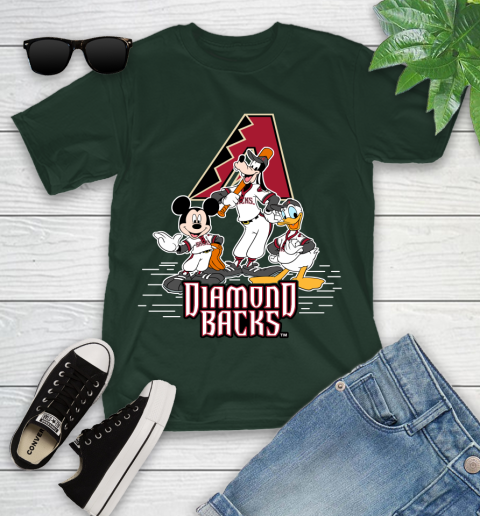 MLB Arizona Diamondbacks Mickey Mouse Donald Duck Goofy Baseball T Shirt Youth T-Shirt 5
