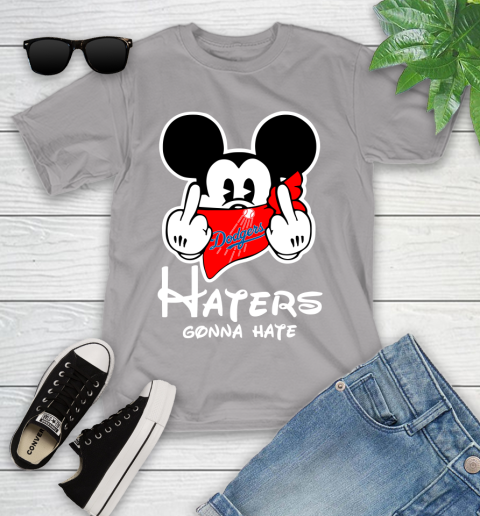 MLB Los Angeles Dodgers Haters Gonna Hate Mickey Mouse Disney Baseball T Shirt_000 Youth T-Shirt 4