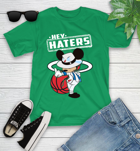 NBA Hey Haters Mickey Basketball Sports Miami Heat Youth T-Shirt 8