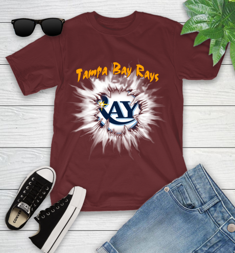 Tampa Bay Rays MLB Baseball Adoring Fan Rip Sports Youth T-Shirt 14