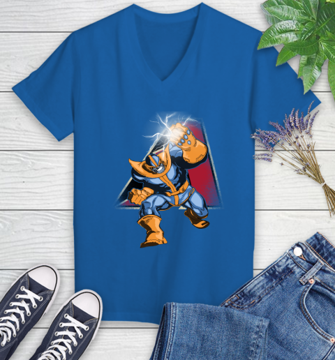 Arizona Diamondbacks MLB Baseball Thanos Avengers Infinity War Marvel Women's V-Neck T-Shirt 10