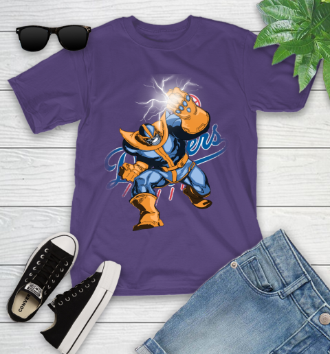 Los Angeles Dodgers MLB Baseball Thanos Avengers Infinity War Marvel Youth T-Shirt 3