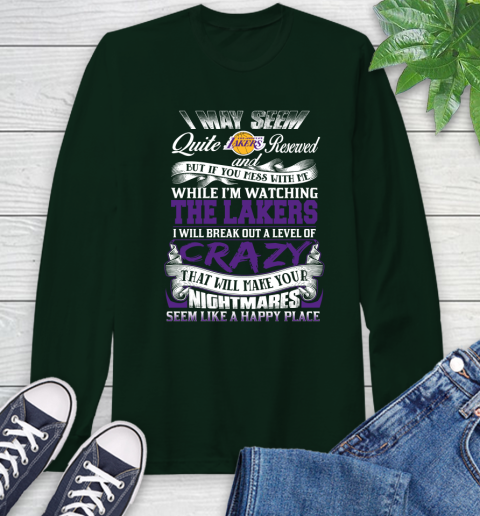 Los Angeles Lakers NBA Basketball Don't Mess With Me While I'm Watching My Team Long Sleeve T-Shirt 7