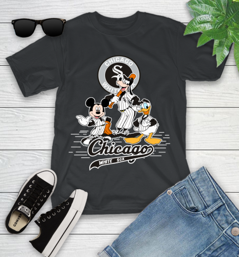MLB Chicago White Sox Mickey Mouse Donald Duck Goofy Baseball T Shirt Youth T-Shirt