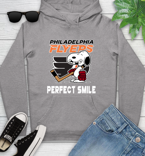 NHL Philadelphia Flyers Snoopy Perfect Smile The Peanuts Movie Hockey T Shirt Youth Hoodie 6