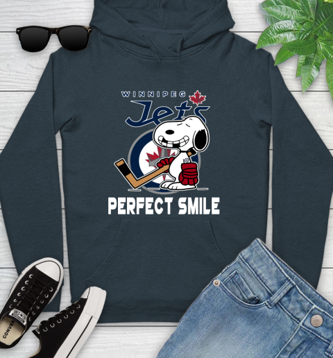 NHL Winnipeg Jets Snoopy Perfect Smile The Peanuts Movie Hockey T Shirt Youth Hoodie 10