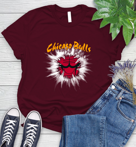 Chicago Bulls NBA Basketball Rip Sports Women's T-Shirt 7
