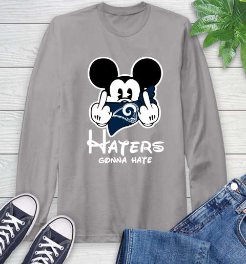 NFL Los Angeles Rams Haters Gonna Hate Mickey Mouse Disney Football T Shirt Long Sleeve T-Shirt 6