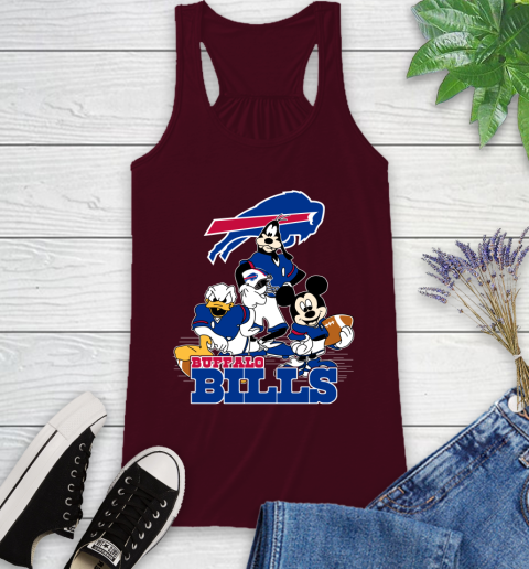 NFL Buffalo Bills Mickey Mouse Donald Duck Goofy Football Shirt Racerback Tank 2