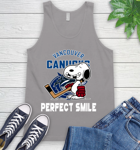NHL Vancouver Canucks Snoopy Perfect Smile The Peanuts Movie Hockey T Shirt Tank Top 3