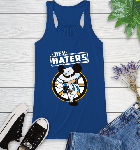 NHL Hey Haters Mickey Hockey Sports Boston Bruins Racerback Tank 8