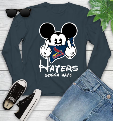 MLB St.Louis Cardinals Haters Gonna Hate Mickey Mouse Disney Baseball T Shirt_000 Youth Long Sleeve 9
