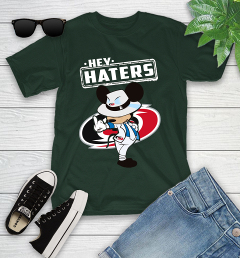 NHL Hey Haters Mickey Hockey Sports Carolina Hurricanes Youth T-Shirt 5