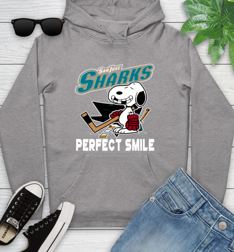 NHL San Jose Sharks Snoopy Perfect Smile The Peanuts Movie Hockey T Shirt Youth Hoodie 6