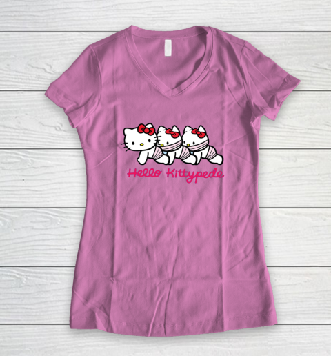 Hello Kittypede The Human Centipede Women's V-Neck T-Shirt 6