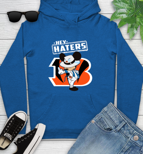 NFL Hey Haters Mickey Football Sports Cincinnati Bengals Youth Hoodie 11