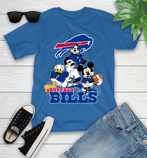 NFL Buffalo Bills Mickey Mouse Donald Duck Goofy Football Shirt Youth T-Shirt 12