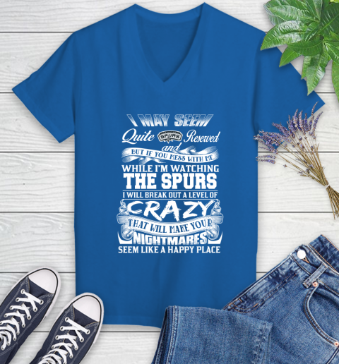 San Antonio Spurs NBA Basketball Don't Mess With Me While I'm Watching My Team Women's V-Neck T-Shirt 10