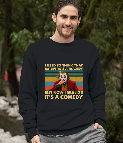 Joker Vintage T Shirt, Joker The Comedian Tshirt, I Used To Think That My Life Was A Tragedy Shirt, Halloween Gifts