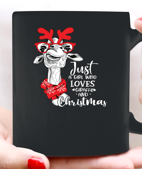 Just A Girl Who Loves Giraffe Christmas Giraffe Lover Xmas Ceramic Mug 11oz