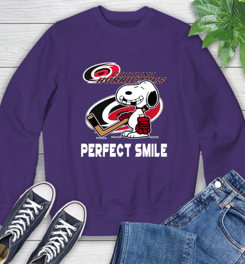 NHL Carolina Hurricanes Snoopy Perfect Smile The Peanuts Movie Hockey T Shirt Sweatshirt 4