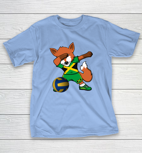 Dabbing Fox Jamaica Volleyball Fans Jersey Jamaican T-Shirt 11