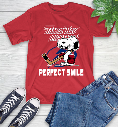 NHL Tampa Bay Lightning Snoopy Perfect Smile The Peanuts Movie Hockey T Shirt T-Shirt 11
