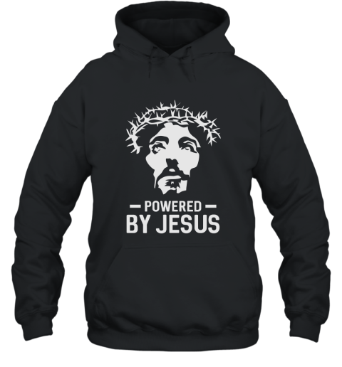 Men_s Powered By Jesus T Shirt Hooded
