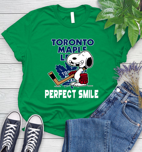 NHL Toronto Maple Leafs Snoopy Perfect Smile The Peanuts Movie Hockey T Shirt Women's T-Shirt 9