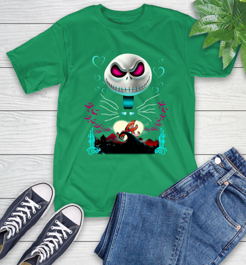 MLB Atlanta Braves Jack Skellington Sally The Nightmare Before Christmas Baseball T-Shirt 7