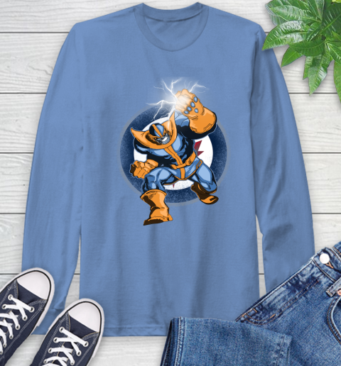 Winnipeg Jets NHL Hockey Thanos Avengers Infinity War Marvel Long Sleeve T-Shirt 12