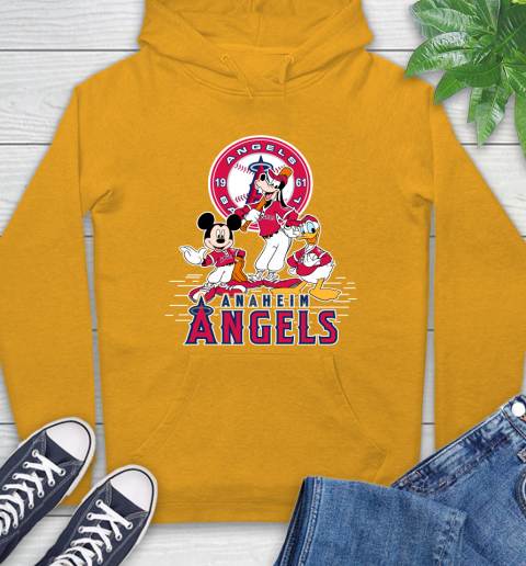 MLB Los Angeles Angels Mickey Mouse Donald Duck Goofy Baseball T Shirt Hoodie 2