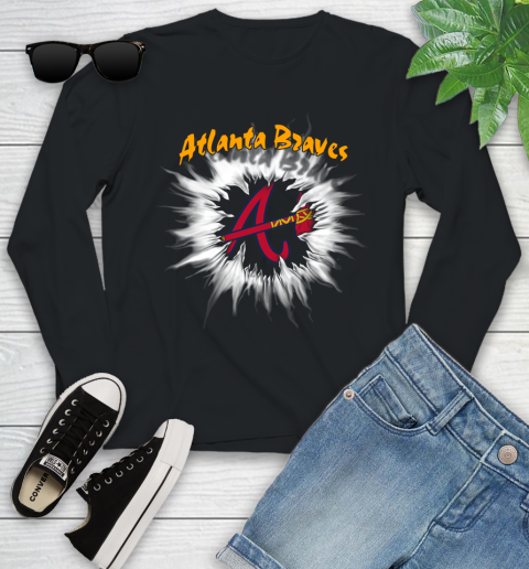 Atlanta Braves MLB Baseball Adoring Fan Rip Sports Youth Long Sleeve