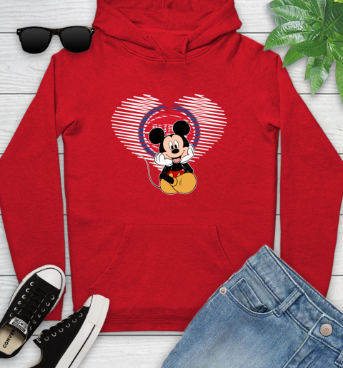 NBA Detroit Pistons The Heart Mickey Mouse Disney Basketball Youth Hoodie 12