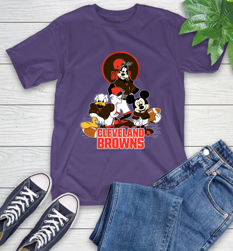 NFL Cleveland Browns Mickey Mouse Donald Duck Goofy Football Shirt T-Shirt 5