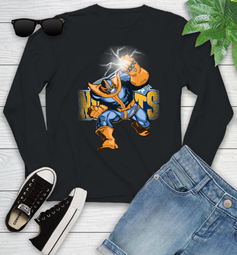 Denver Nuggets NBA Basketball Thanos Avengers Infinity War Marvel Youth Long Sleeve