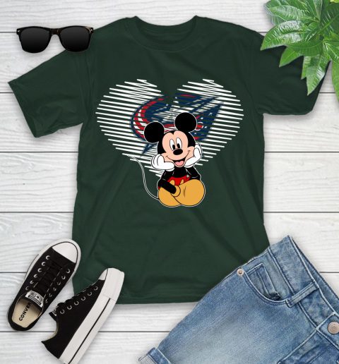 NHL Columbus Blue Jackets Carolina Hurricanes The Heart Mickey Mouse Disney Hockey Youth T-Shirt 5