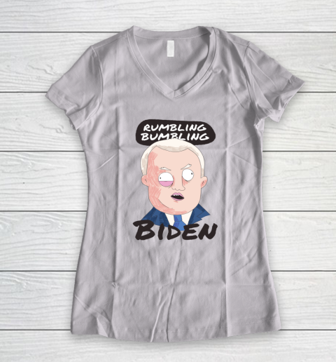 Cartoon Biden Republican Conservative Funny Anti Biden Women's V-Neck T-Shirt