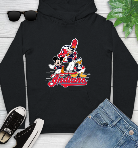 MLB Cleveland Indians Mickey Mouse Donald Duck Goofy Baseball T Shirt Youth Hoodie