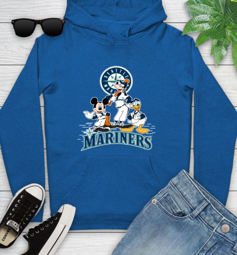 MLB Seattle Mariners Mickey Mouse Donald Duck Goofy Baseball T Shirt Youth Hoodie 11