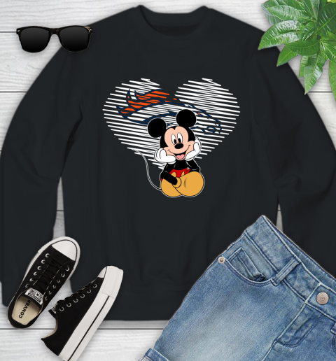 NFL Denver Broncos The Heart Mickey Mouse Disney Football T Shirt_000 Youth Sweatshirt