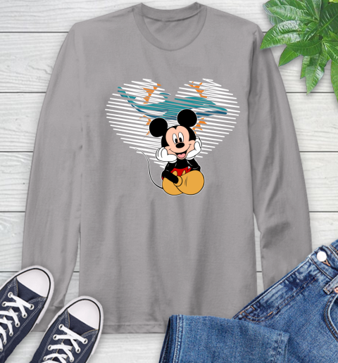 NFL Miami Dolphins The Heart Mickey Mouse Disney Football T Shirt_000 Long Sleeve T-Shirt 6