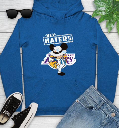 NBA Hey Haters Mickey Basketball Sports Los Angeles Lakers Youth Hoodie 11