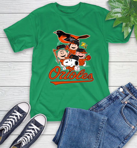 MLB Baltimore Orioles Snoopy Charlie Brown Woodstock The Peanuts Movie Baseball T Shirt_000 T-Shirt 7