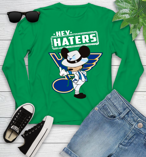 NHL Hey Haters Mickey Hockey Sports St.Louis Blues Youth Long Sleeve 7
