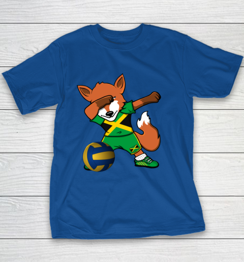 Dabbing Fox Jamaica Volleyball Fans Jersey Jamaican Youth T-Shirt 8