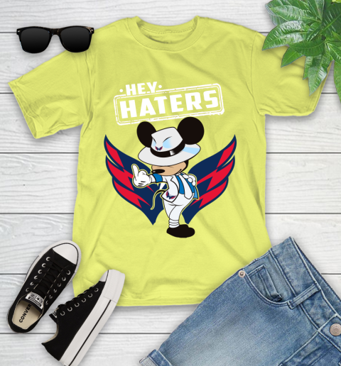 NHL Hey Haters Mickey Hockey Sports Washington Capitals Youth T-Shirt 10
