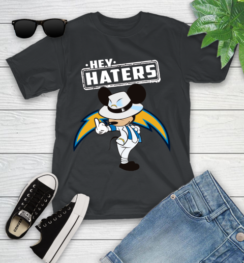 NFL Hey Haters Mickey Football Sports Los Angeles Chargers Youth T-Shirt