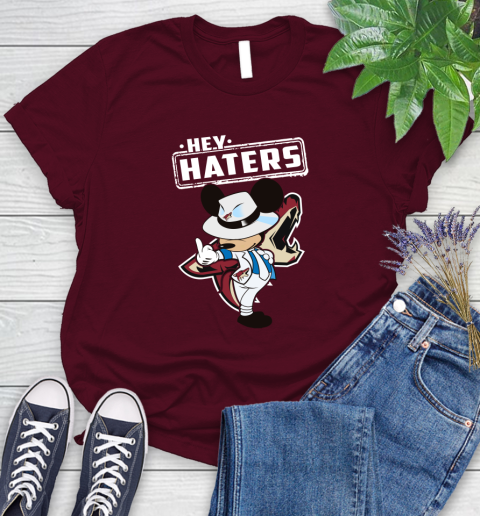 NHL Hey Haters Mickey Hockey Sports Arizona Coyotes Women's T-Shirt 7